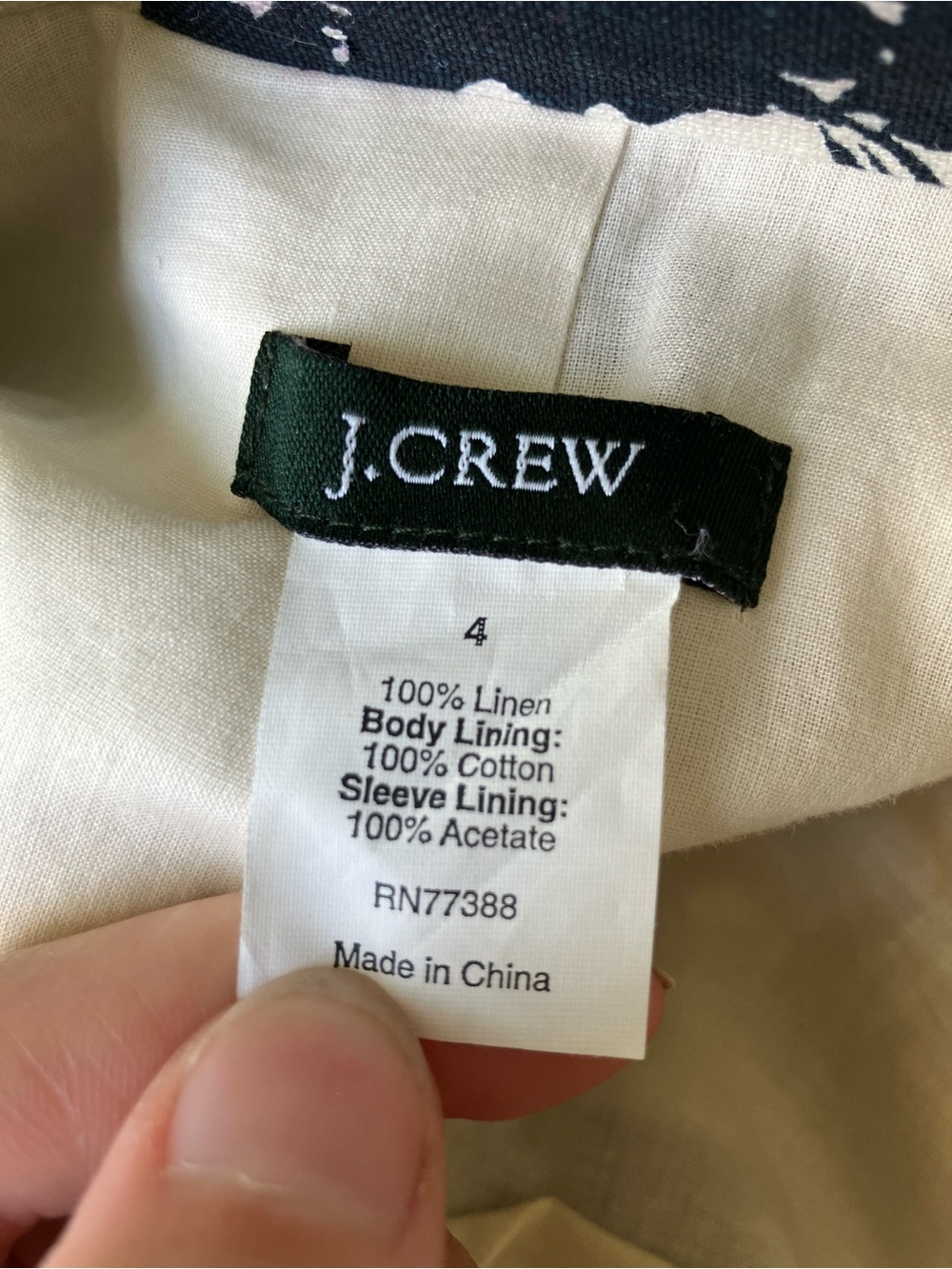 J. Crew | Linen Floral Pattern Blazer - Picture 6 of 7